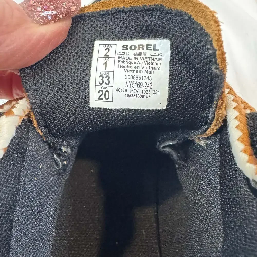 SOREL Kids Out N About IV Waterproof Duck Boots Brown Black Size 2